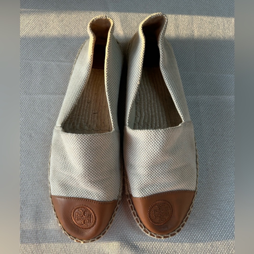Tory Burch color block flats espadrilles size 10Tory Burch Tan Espadrilles